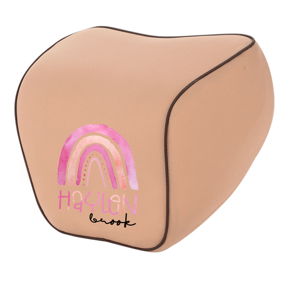 Custom Name Lumbar Support Cushion for Car and Headrest Neck Pillow Kit, Personalized Gift, Custom For Cars, Ergonomically Design for Car Seat, Car Accessories, Personalised Lumbar Support Cushion, Name Lumbar Support Cushion L6 - Delicate Leather