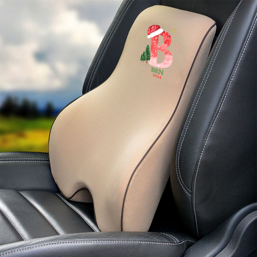 Custom Name Lumbar Support Cushion for Car and Headrest Neck Pillow Kit, Personalized Christmas, Personalized Gift, Custom For Cars, Ergonomically Design for Car Seat, Car Accessories, Personalised Lumbar Support Cushion, Christmas Gift L3