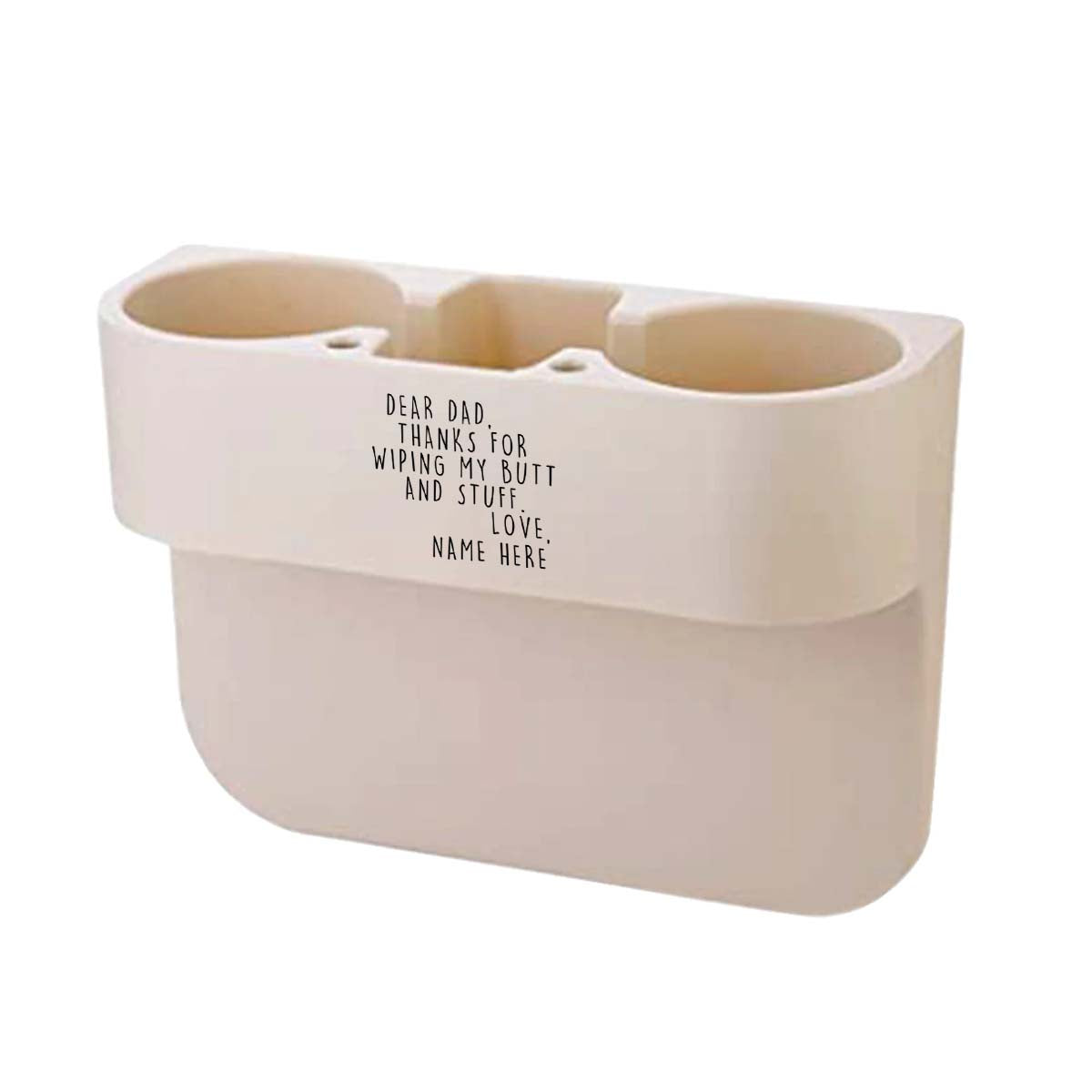 Personalized Cup Holder Portable Multifunction Vehicle Seat Cup Cell Phone Drinks Holder Box Car Interior Organizer, Happy Father's Day, Custom For Your Cars, Car Accessories, Gift for Daddy - Delicate Leather