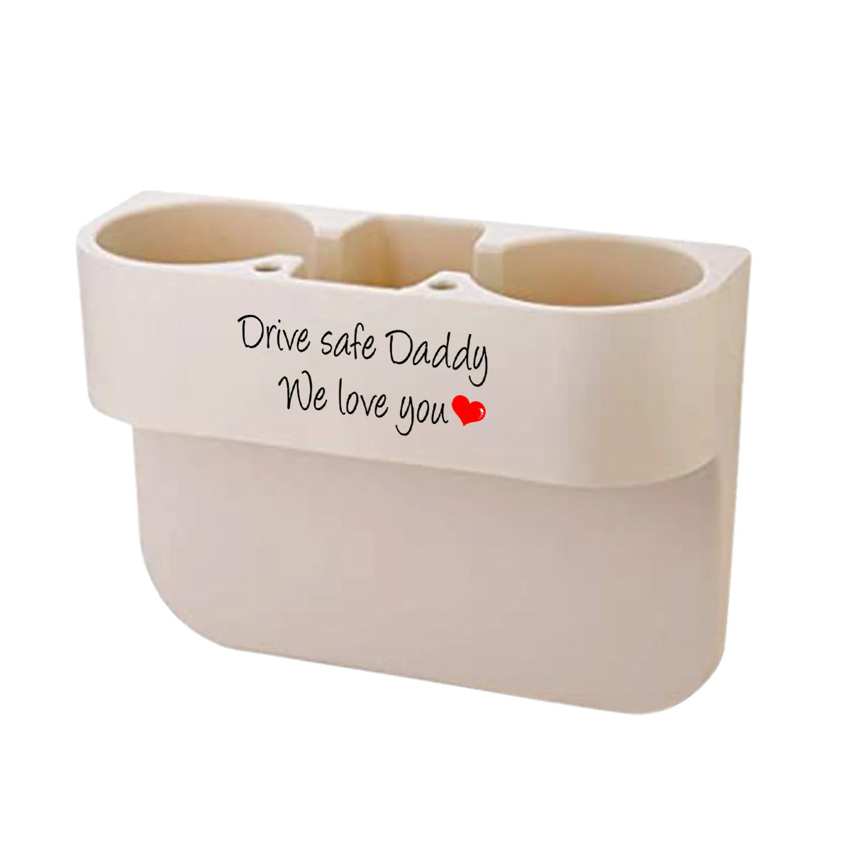 Cup Holder Portable Multifunction Vehicle Seat Cup Cell Phone Drinks Holder Box Car Interior Organizer, Drive Safe Daddy, Custom For Your Cars, Car Accessories, Gift for Daddy - Delicate Leather