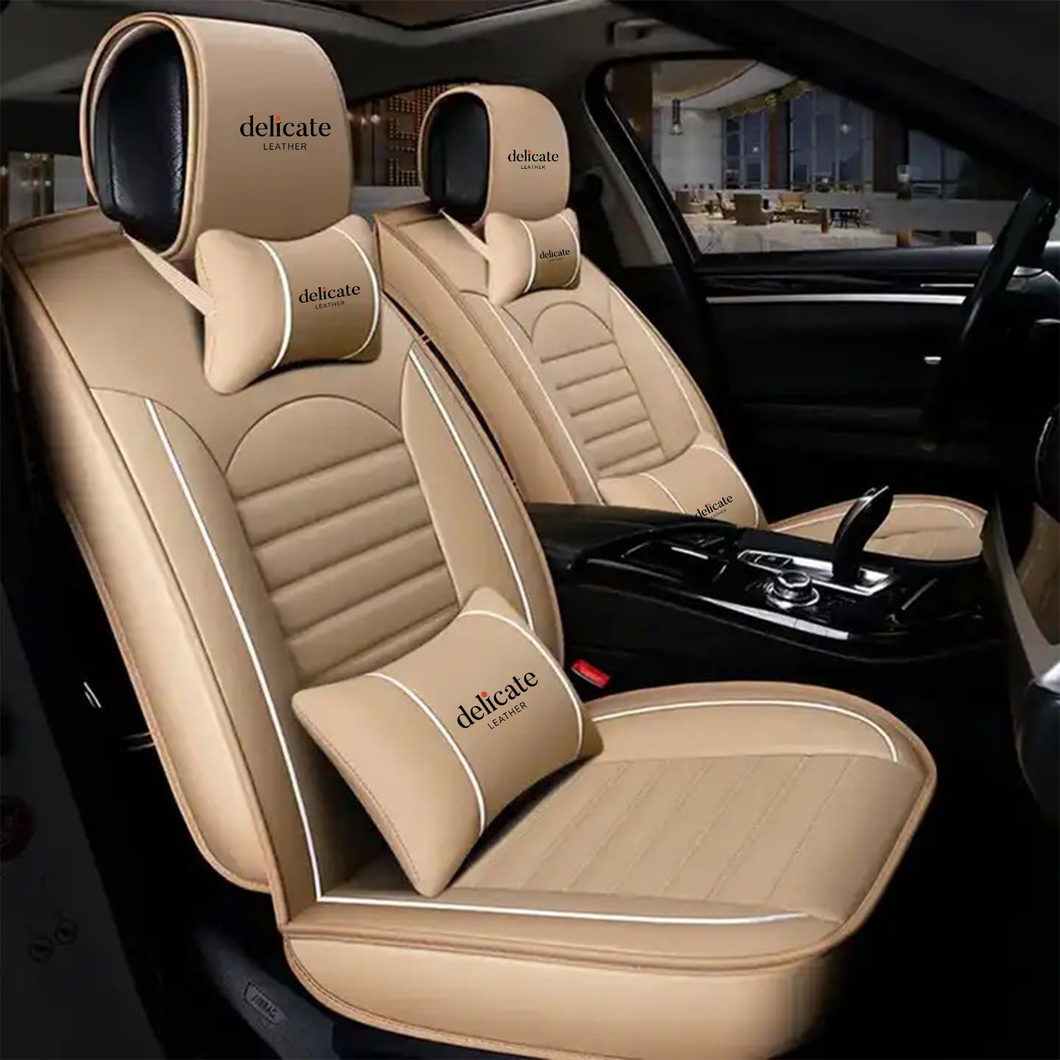 Delicate Leather Car Seat Cover Quality Universal PU leather 5d car seats cover - Delicate Leather