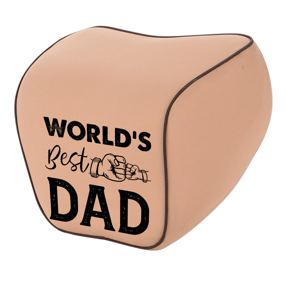 World's Best Dad Lumbar Support Cushion for Car and Headrest Neck Pillow Kit, Custom For Cars, Ergonomically Design for Car Seat, Father's Day Gift, Car Accessories 05