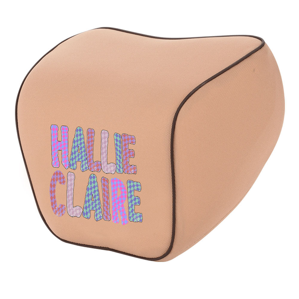 Custom Name Lumbar Support Cushion for Car and Headrest Neck Pillow Kit, Personalized Gift, Custom For Cars, Ergonomically Design for Car Seat, Car Accessories, Personalised Lumbar Support Cushion, Name Lumbar Support Cushion L1 - Delicate Leather