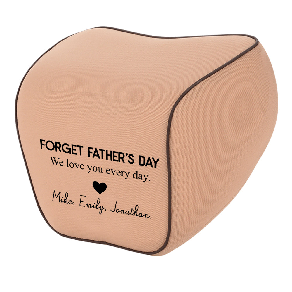 Personalized Lumbar Support Cushion for Car and Headrest Neck Pillow Kit, Happy Father's Day, Custom For Cars, Ergonomically Design for Car Seat, Car Accessories, Gift for Daddy - Delicate Leather