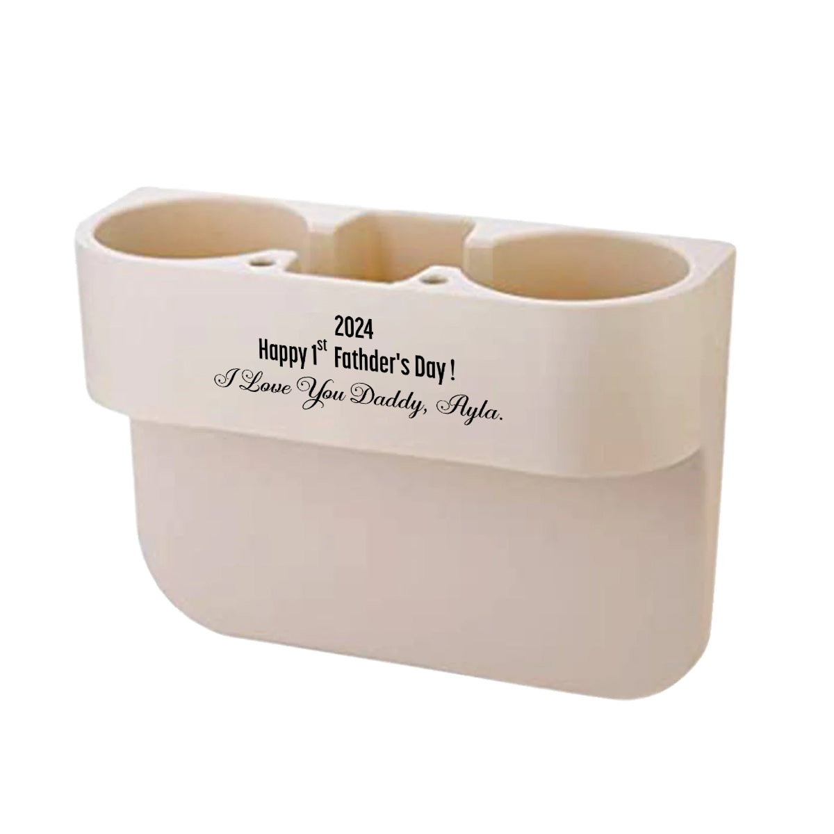 Personalized Cup Holder Portable Multifunction Vehicle Seat Cup Cell Phone Drinks Holder Box Car Interior Organizer, I Love You Daddy, Happy Father's Day, Custom For Your Cars, Car Accessories, Gift for Daddy