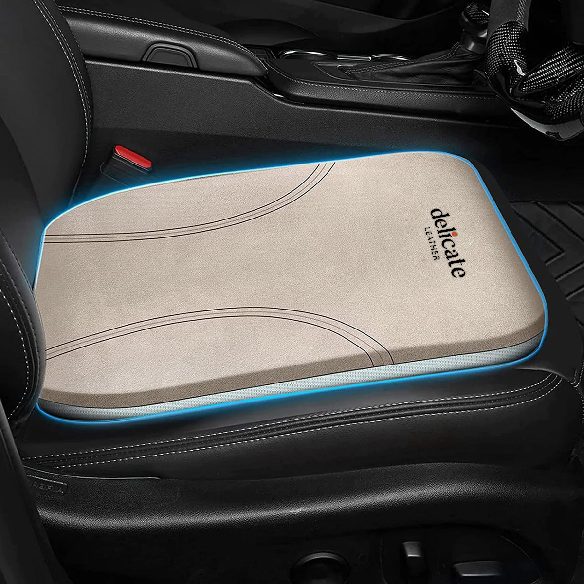 Delicate Leather Car Seat Cushion, Custom For Cars, Car Memory Foam Seat Cushion, Heightening Seat Cushion, Seat Cushion for Car and Office Chair - Delicate Leather