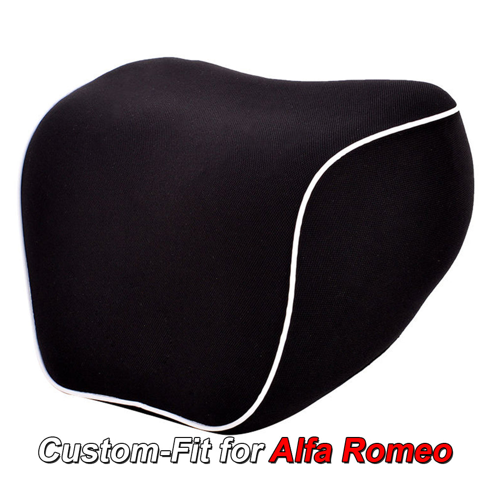 Lumbar Support Cushion for Car and Headrest Neck Pillow Kit, Custom-Fit For Alfa Romeo, Ergonomically Design for Car Seat, Car Accessories DLAR254 - Delicate Leather