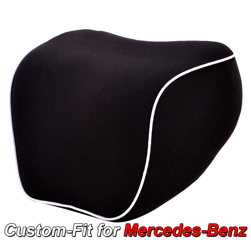 Lumbar Support Cushion for Car and Headrest Neck Pillow Kit, Custom-Fit For Mercedes-Benz, Ergonomically Design for Car Seat, Car Accessories DLMB254 - Delicate Leather