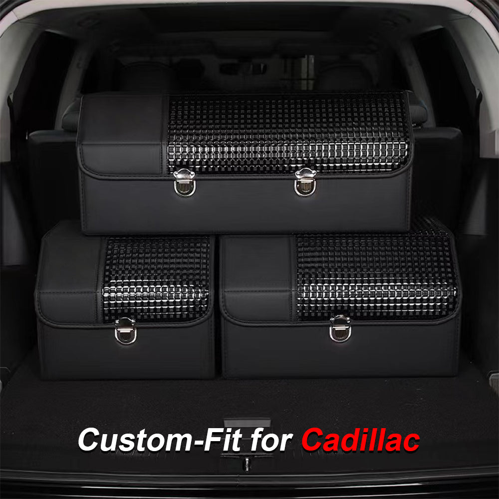 Organizer for Trunk Box Storage, Custom-Fit For Cadillac, Car Accessories Interior Vehicle Supplies Accessories DLCA252 - Delicate Leather