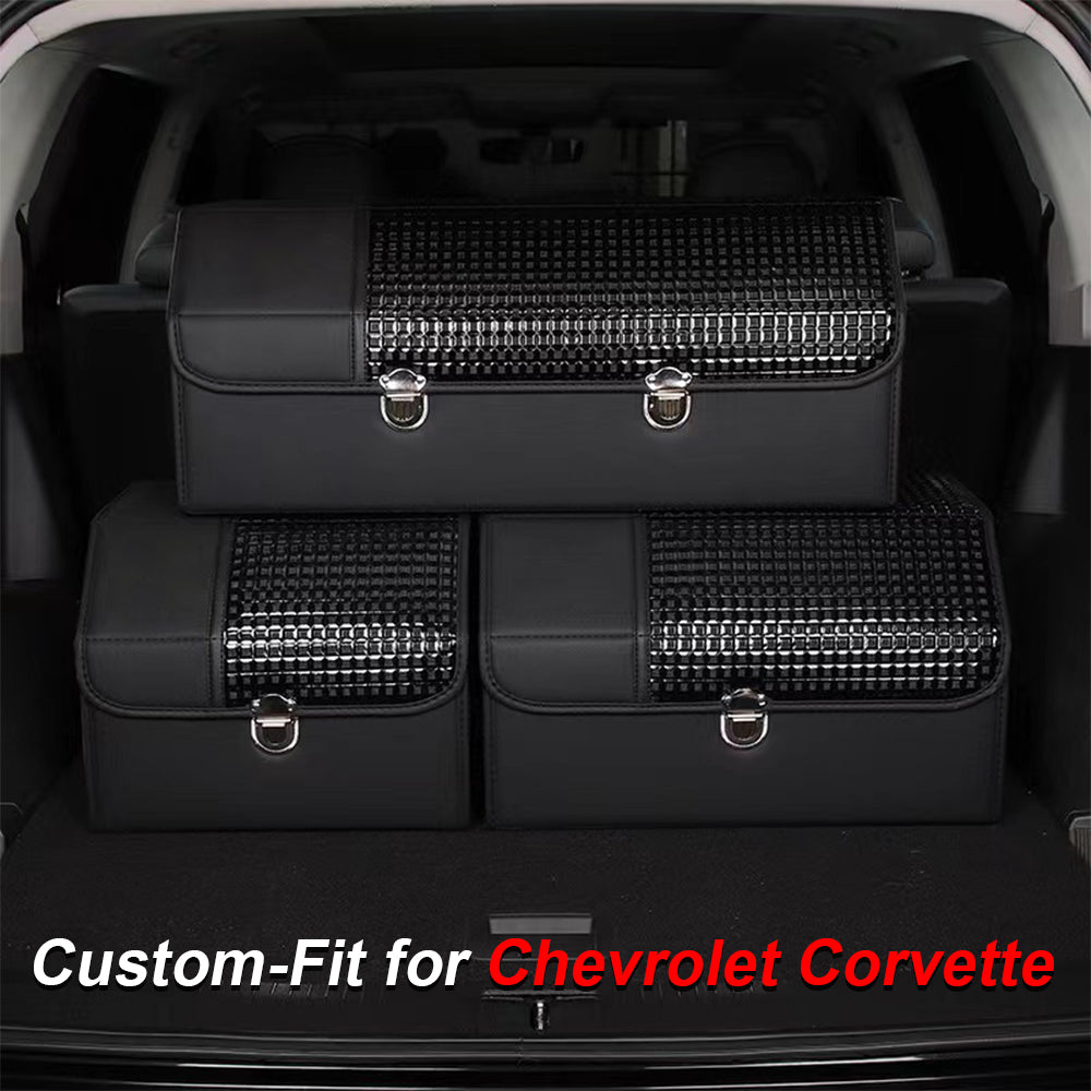 Organizer for Trunk Box Storage, Custom-Fit For Chevrolet Corvette, Car Accessories Interior Vehicle Supplies Accessories DLCC252 - Delicate Leather