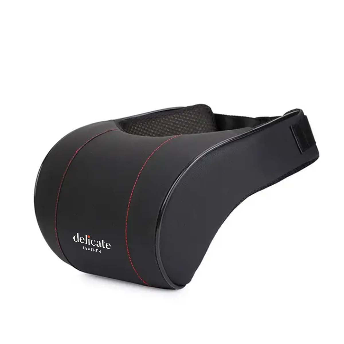 Delicate Leather, Premium PU Leather Car Neck Pillow with Memory Foam for Neck Support - Available in 3 Elegant Colors - Delicate Leather