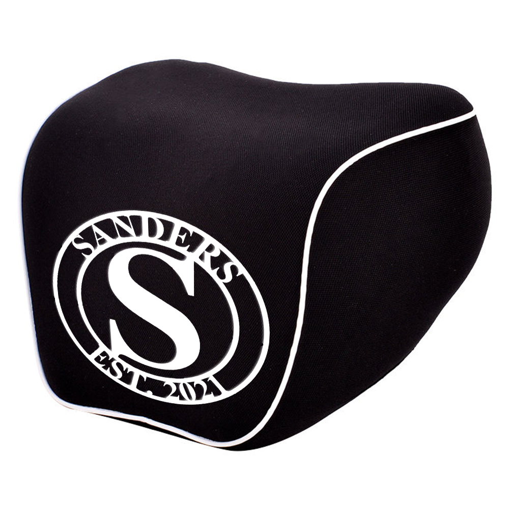 Personalized Wedding Gift Custom Name Lumbar Support Cushion for Car and Headrest Neck Pillow Kit, Anniversary Couple Gift Personalized, Happy Anniversary, Valentines Day Gift Romantic, Car Accessories 01 - Delicate Leather