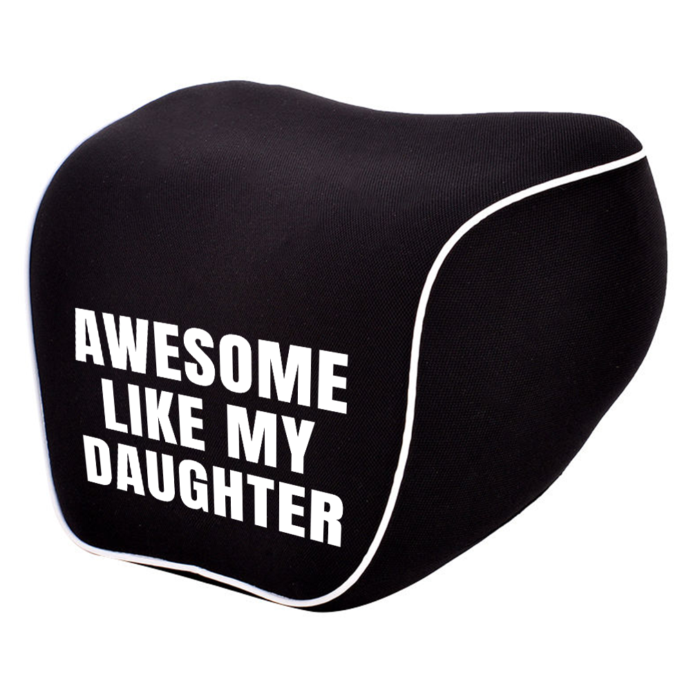 Awesome Like My Daughter Trendy Lumbar Support Cushion for Car and Headrest Neck Pillow Kit, Custom For Cars, Ergonomically Design for Car Seat, Car Accessories, Daughter Gift, Father's Day Gift, Gift for Him, Gift for Daddy - Delicate Leather