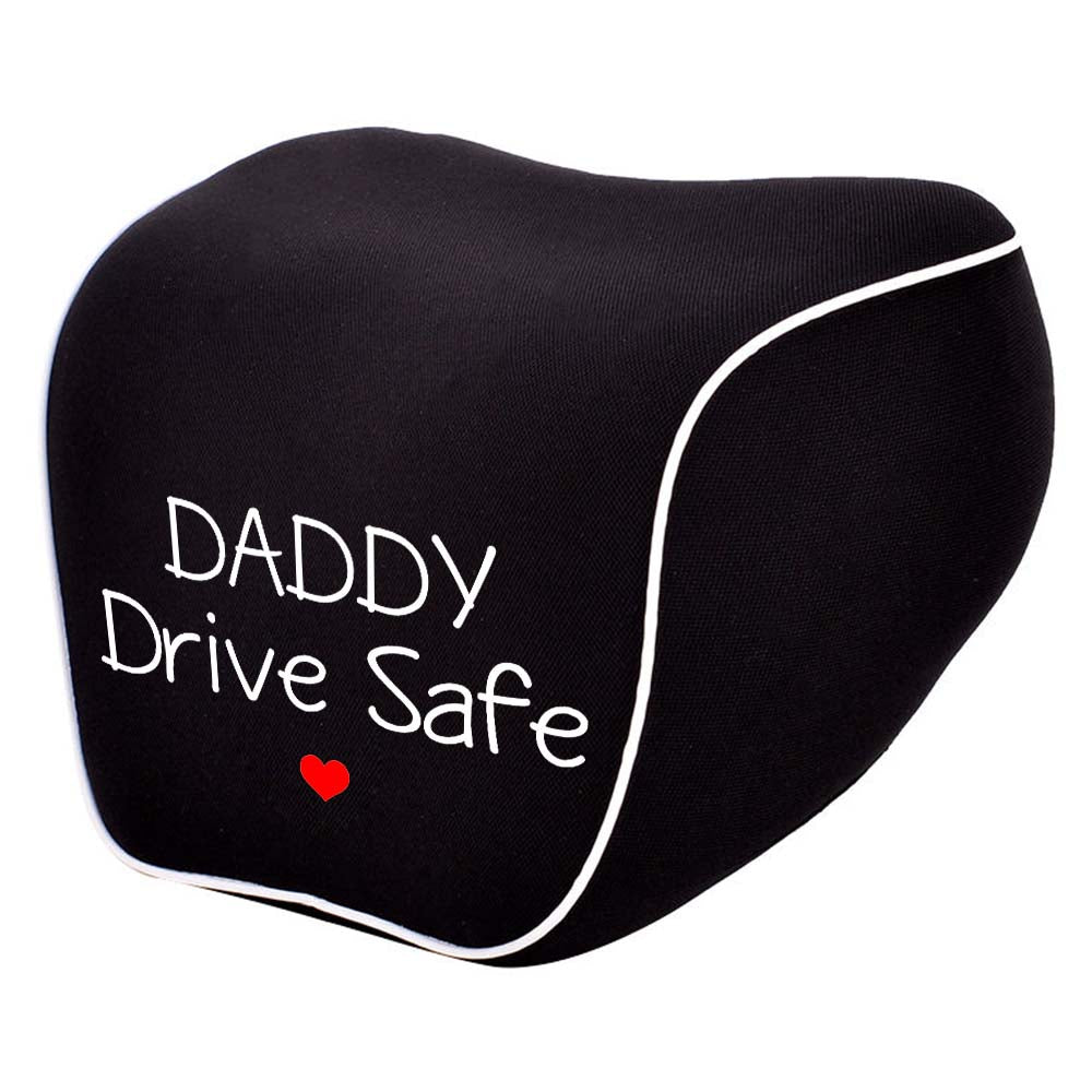 Lumbar Support Cushion for Car and Headrest Neck Pillow Kit, Daddy Drive Safe, Custom For Cars, Ergonomically Design for Car Seat, Car Accessories, Gift for Daddy - Delicate Leather