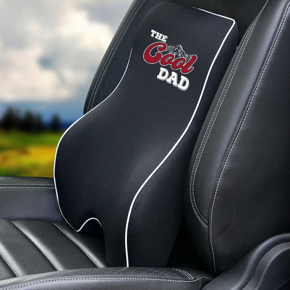 Lumbar Support Cushion for Car and Headrest Neck Pillow Kit, The Cool Dad, Custom For Cars, Ergonomically Design for Car Seat, Car Accessories, Gift for Daddy - Delicate Leather