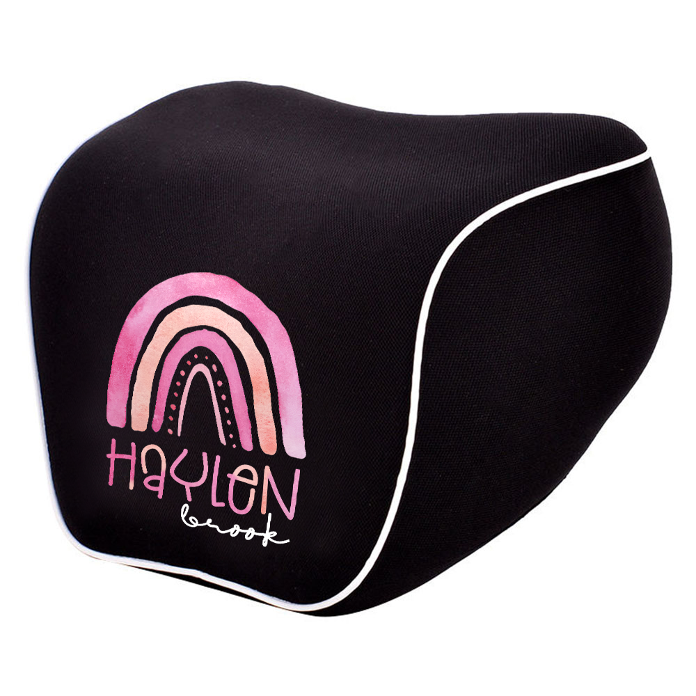 Custom Name Lumbar Support Cushion for Car and Headrest Neck Pillow Kit, Personalized Gift, Custom For Cars, Ergonomically Design for Car Seat, Car Accessories, Personalised Lumbar Support Cushion, Name Lumbar Support Cushion L6 - Delicate Leather