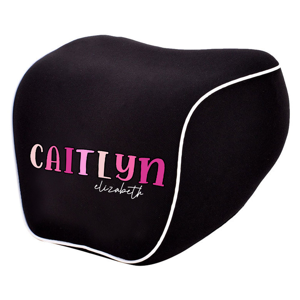 Custom Name Lumbar Support Cushion for Car and Headrest Neck Pillow Kit, Personalized Gift, Custom For Cars, Ergonomically Design for Car Seat, Car Accessories, Personalised Lumbar Support Cushion, Name Lumbar Support Cushion L4 - Delicate Leather
