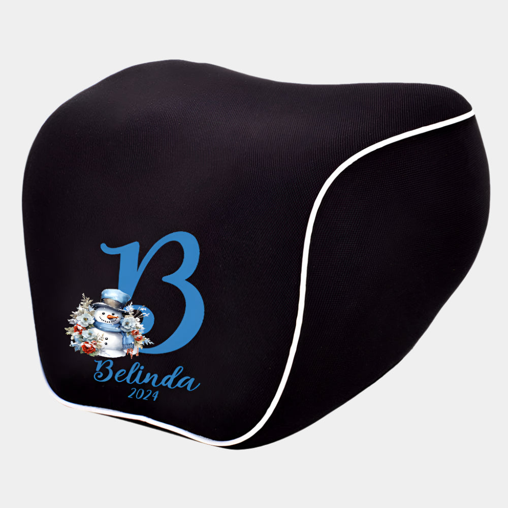 Custom Name Lumbar Support Cushion for Car and Headrest Neck Pillow Kit, Personalized Christmas, Personalized Gift, Custom For Cars, Ergonomically Design for Car Seat, Car Accessories, Personalised Lumbar Support Cushion, Christmas Gift L2 - Delicate Leather