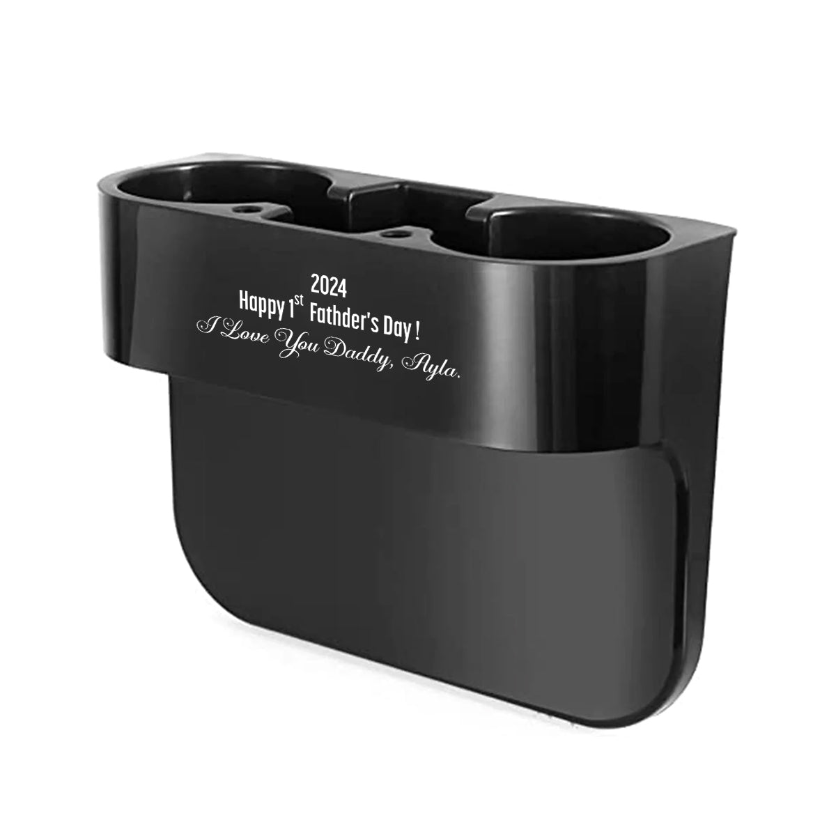 Personalized Cup Holder Portable Multifunction Vehicle Seat Cup Cell Phone Drinks Holder Box Car Interior Organizer, I Love You Daddy, Happy Father's Day, Custom For Your Cars, Car Accessories, Gift for Daddy