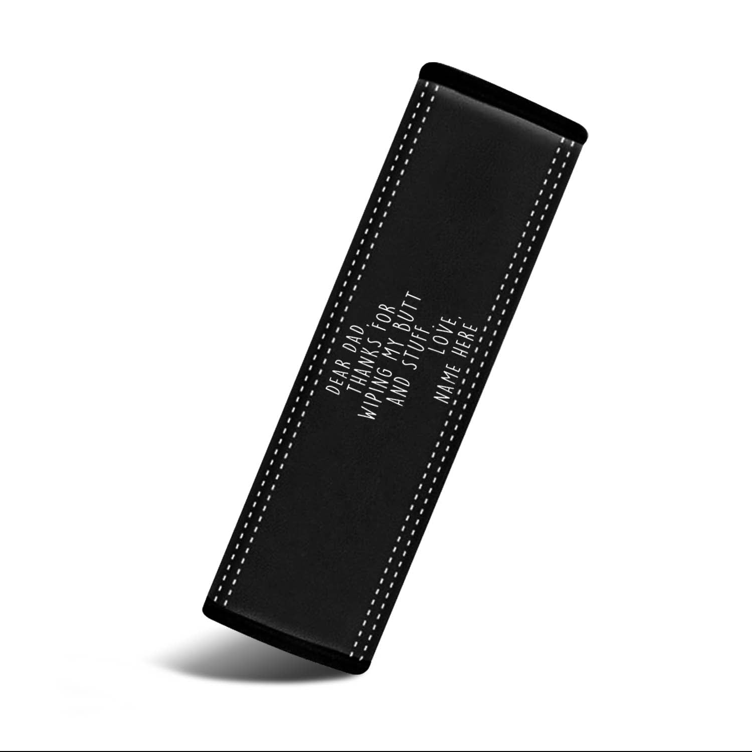 Personalized Car Seat Belt Covers (2PCS), Custom For Your Cars, Happy Father's Day, Microfiber Leather Seat Belt Shoulder Pads for More Comfortable Driving, Car Accessories, Gift for Daddy - Delicate Leather