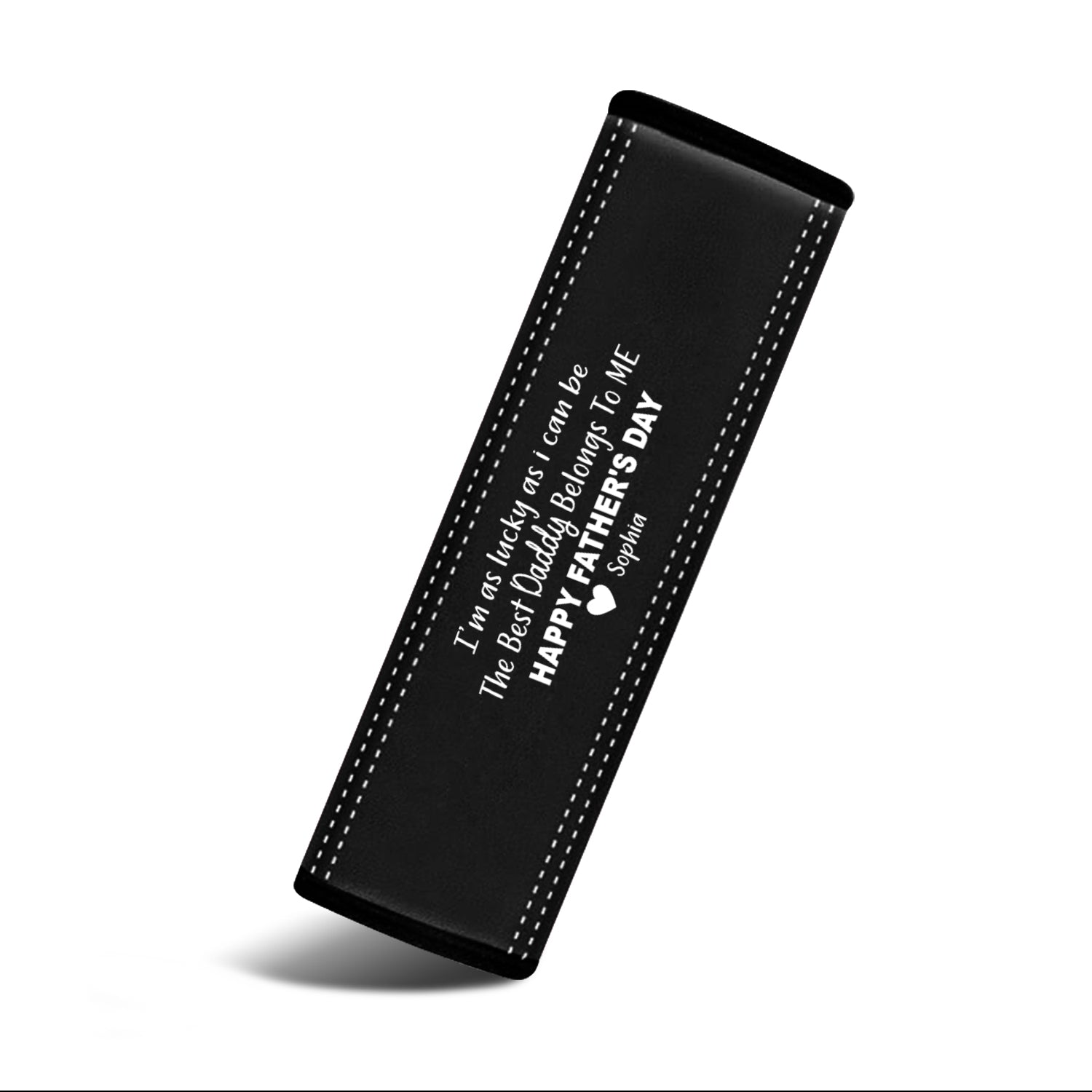 Personalized Car Seat Belt Covers (2PCS), Custom For Your Cars, Happy Father's Day, Microfiber Leather Seat Belt Shoulder Pads for More Comfortable Driving, Car Accessories, Gift for Daddy - Delicate Leather