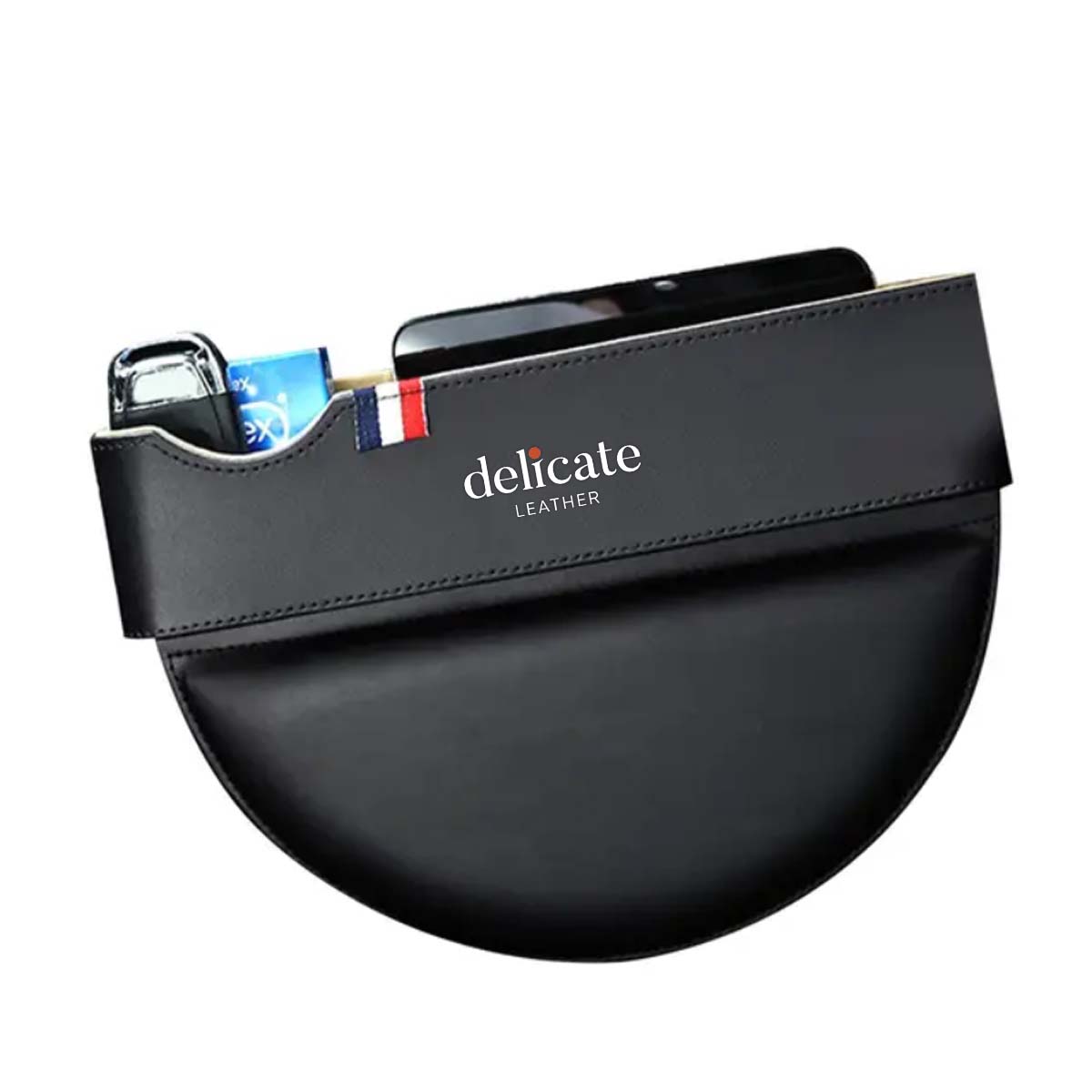 Car Seat Gap Filler Organizer, Custom Fit For Your Cars, Multifunctional PU Leather Console Side Pocket Organizer for Cellphones, Cards, Wallets, Keys