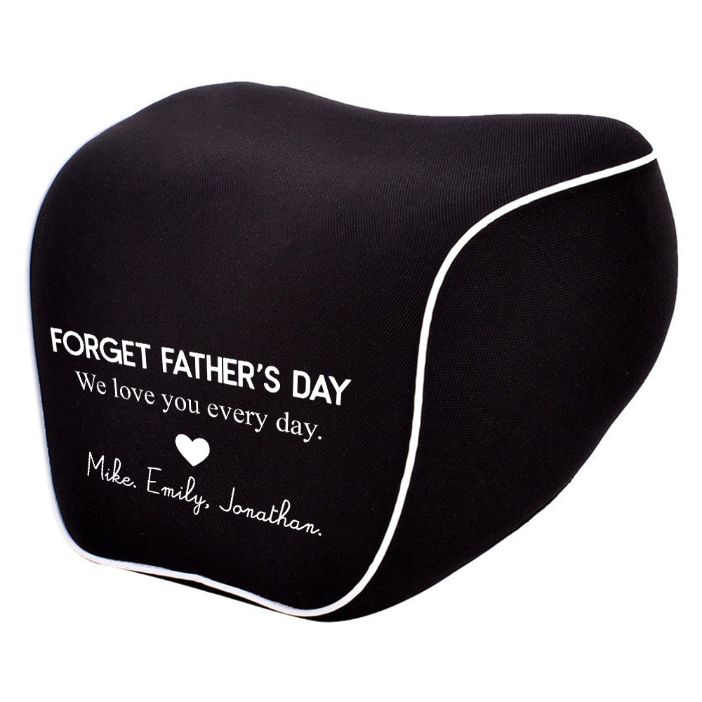 Personalized Lumbar Support Cushion for Car and Headrest Neck Pillow Kit, Happy Father's Day, Custom For Cars, Ergonomically Design for Car Seat, Car Accessories, Gift for Daddy - Delicate Leather
