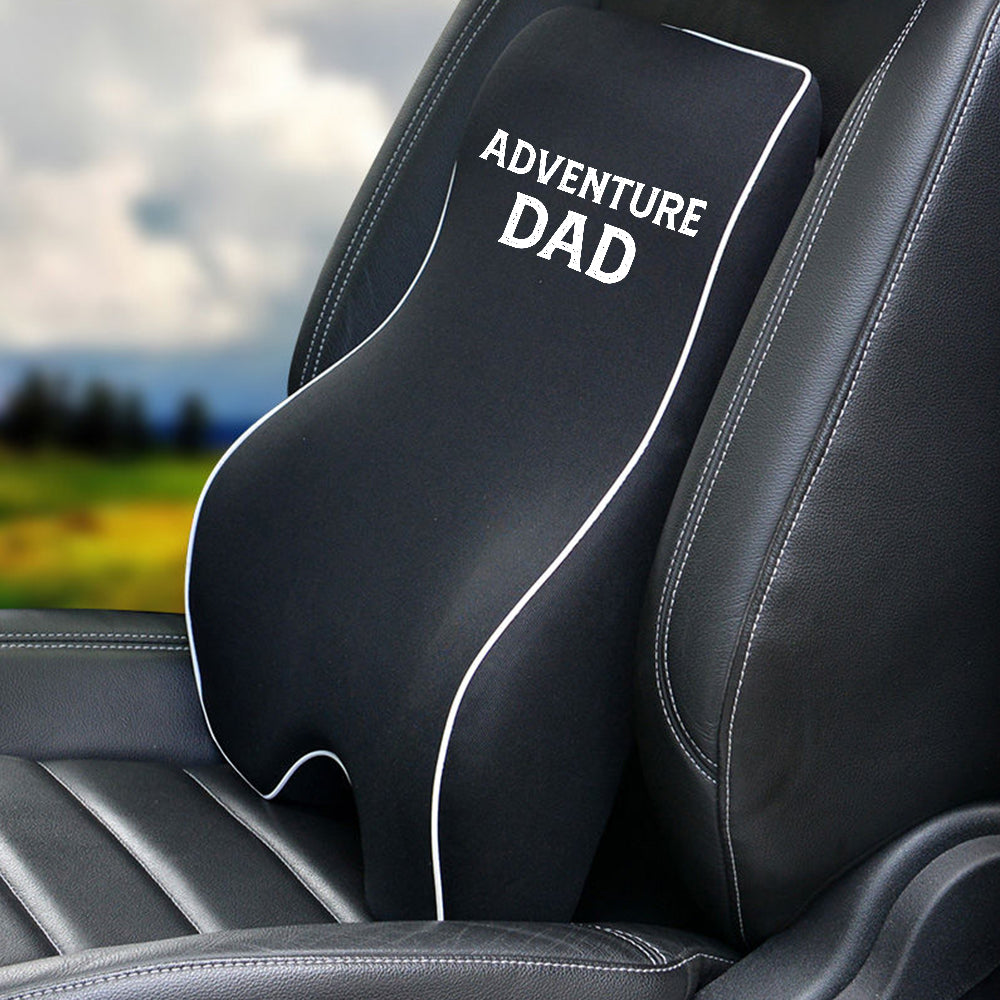Lumbar Support Cushion for Car and Headrest Neck Pillow Kit, Happy Father' s Day, Adventure Dad, Custom For Cars, Ergonomically Design for Car Seat, Car Accessories TY13983, Gift for Daddy