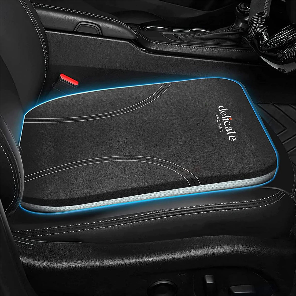 Delicate Leather Car Seat Cushion, Custom For Cars, Car Memory Foam Seat Cushion, Heightening Seat Cushion, Seat Cushion for Car and Office Chair CA19999 - Delicate Leather