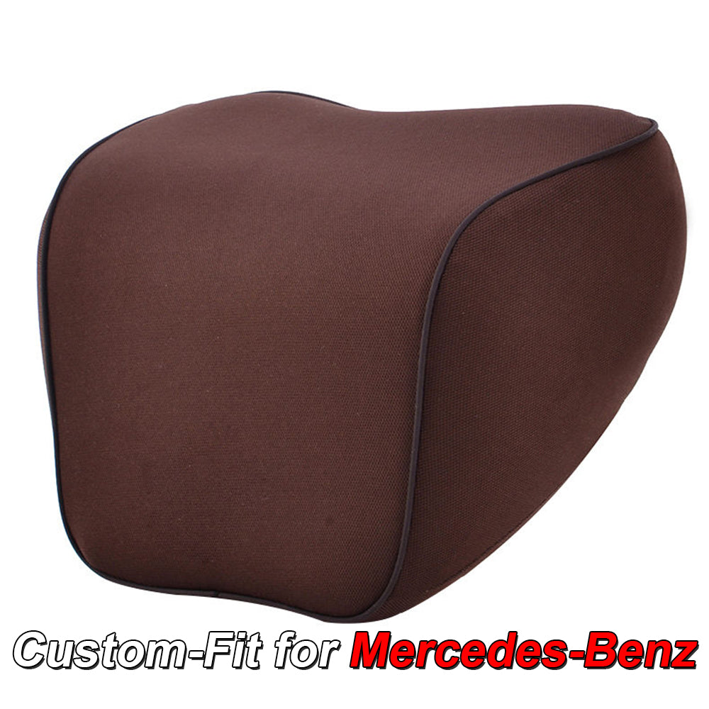 Lumbar Support Cushion for Car and Headrest Neck Pillow Kit, Custom-Fit For Mercedes-Benz, Ergonomically Design for Car Seat, Car Accessories DLMB254 - Delicate Leather