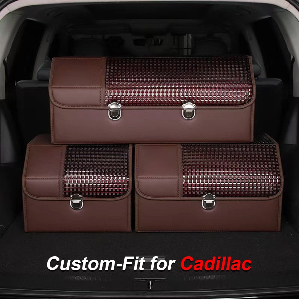 Organizer for Trunk Box Storage, Custom-Fit For Cadillac, Car Accessories Interior Vehicle Supplies Accessories DLCA252 - Delicate Leather