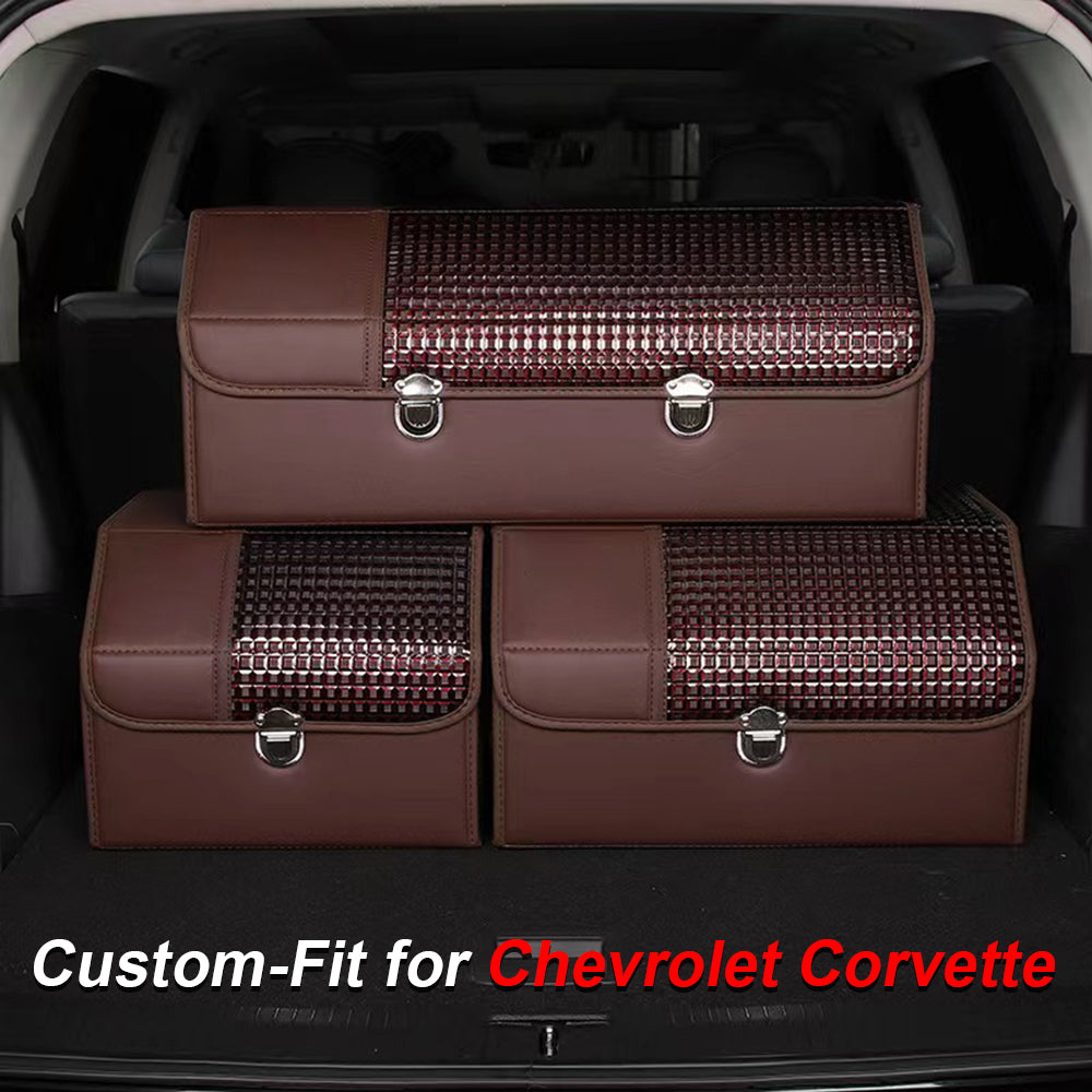 Organizer for Trunk Box Storage, Custom-Fit For Chevrolet Corvette, Car Accessories Interior Vehicle Supplies Accessories DLCC252 - Delicate Leather