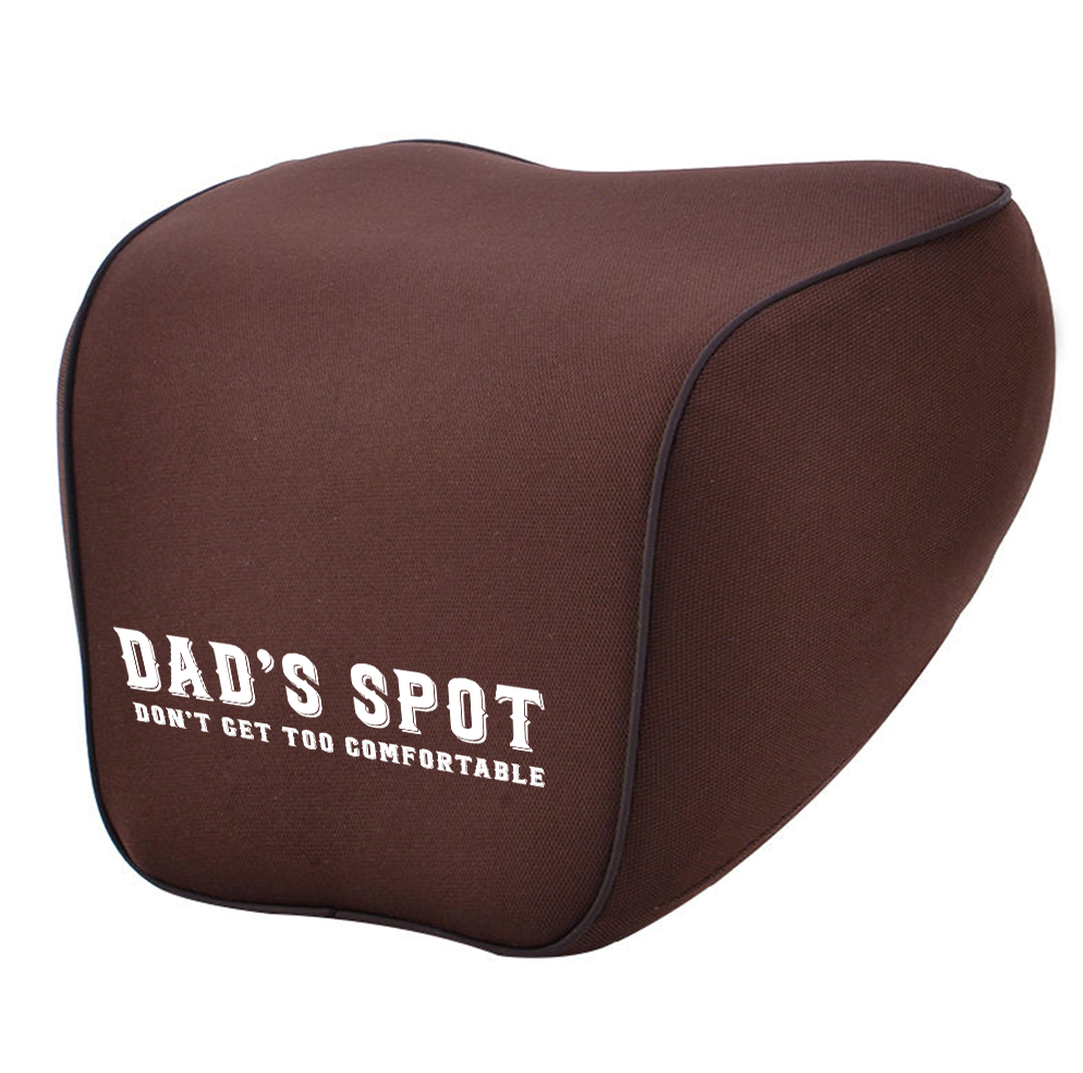 Funny Dad Lumbar Support Cushion for Car and Headrest Neck Pillow Kit, Custom For Cars, Ergonomically Design for Car Seat, Car Accessories, Father's Day Gift, Gift for Him, Gift for Daddy - Delicate Leather