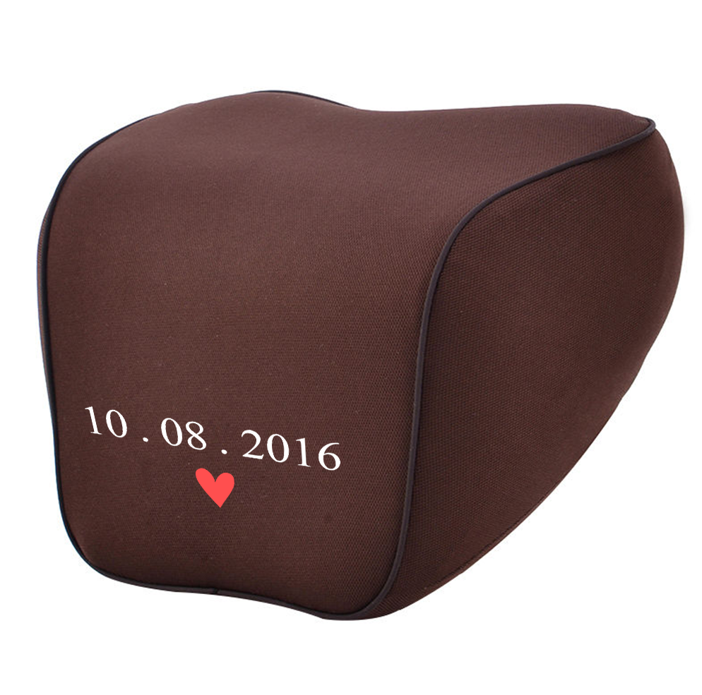 Personalized Anniversary Lumbar Support Cushion for Car and Headrest Neck Pillow Kit, Personalized Gift Custom Name, Anniversary Couple Gift Personalized, Happy Anniversary, Valentines Day Gift Romantic, Valentines Gift For Husband, Car Accessories 05 - Delicate Leather