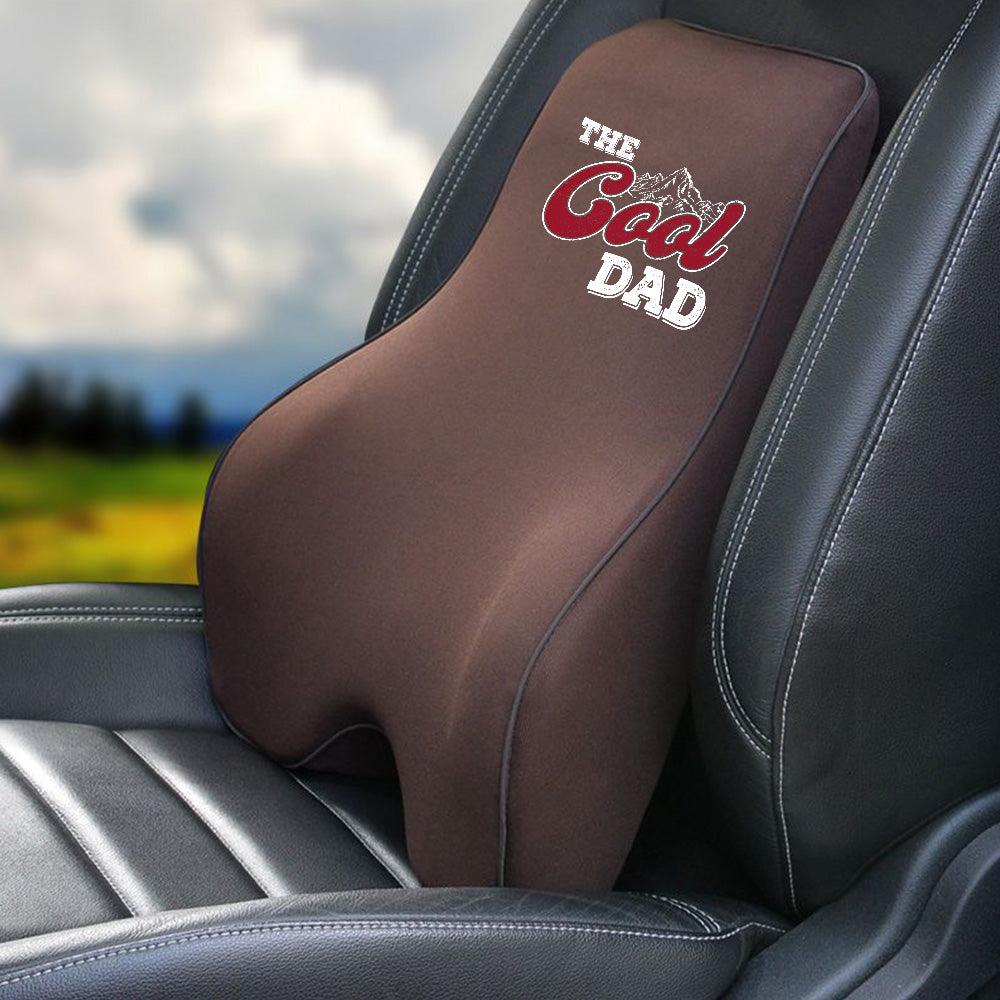 Lumbar Support Cushion for Car and Headrest Neck Pillow Kit, The Cool Dad, Custom For Cars, Ergonomically Design for Car Seat, Car Accessories, Gift for Daddy - Delicate Leather