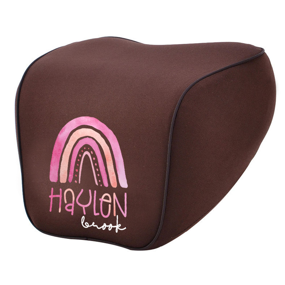 Custom Name Lumbar Support Cushion for Car and Headrest Neck Pillow Kit, Personalized Gift, Custom For Cars, Ergonomically Design for Car Seat, Car Accessories, Personalised Lumbar Support Cushion, Name Lumbar Support Cushion L6 - Delicate Leather