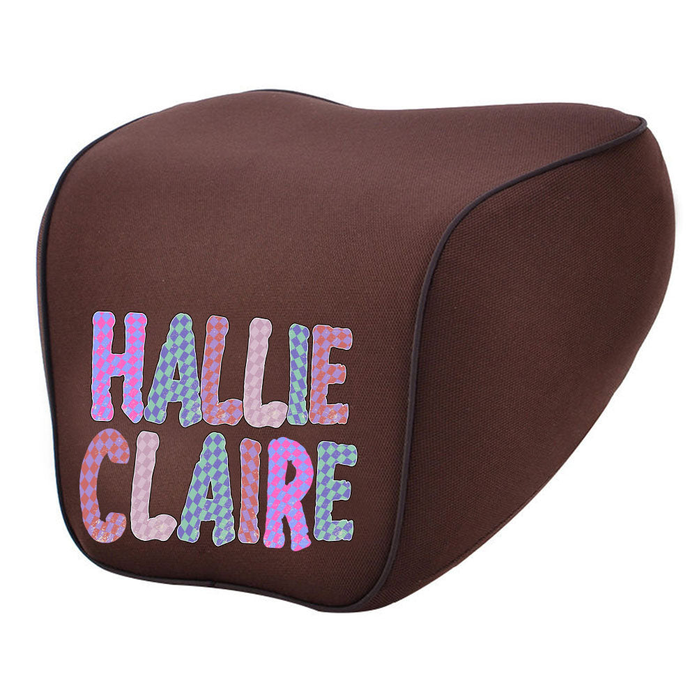 Custom Name Lumbar Support Cushion for Car and Headrest Neck Pillow Kit, Personalized Gift, Custom For Cars, Ergonomically Design for Car Seat, Car Accessories, Personalised Lumbar Support Cushion, Name Lumbar Support Cushion L1 - Delicate Leather
