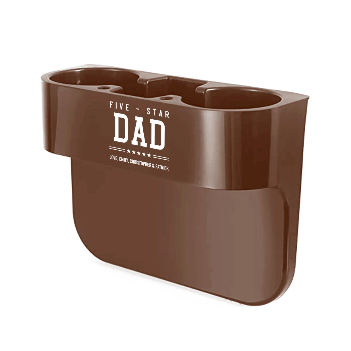 Personalized Cup Holder Portable Multifunction Vehicle Seat Cup Cell Phone Drinks Holder Box Car Interior Organizer, Happy Father's Day, Custom For Your Cars, Car Accessories, Gift for Daddy - Delicate Leather