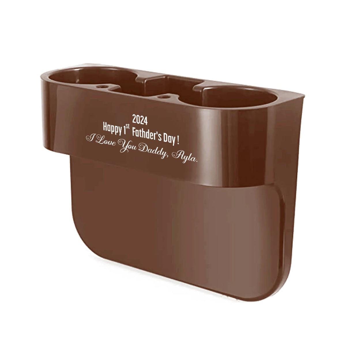 Personalized Cup Holder Portable Multifunction Vehicle Seat Cup Cell Phone Drinks Holder Box Car Interior Organizer, I Love You Daddy, Happy Father's Day, Custom For Your Cars, Car Accessories, Gift for Daddy