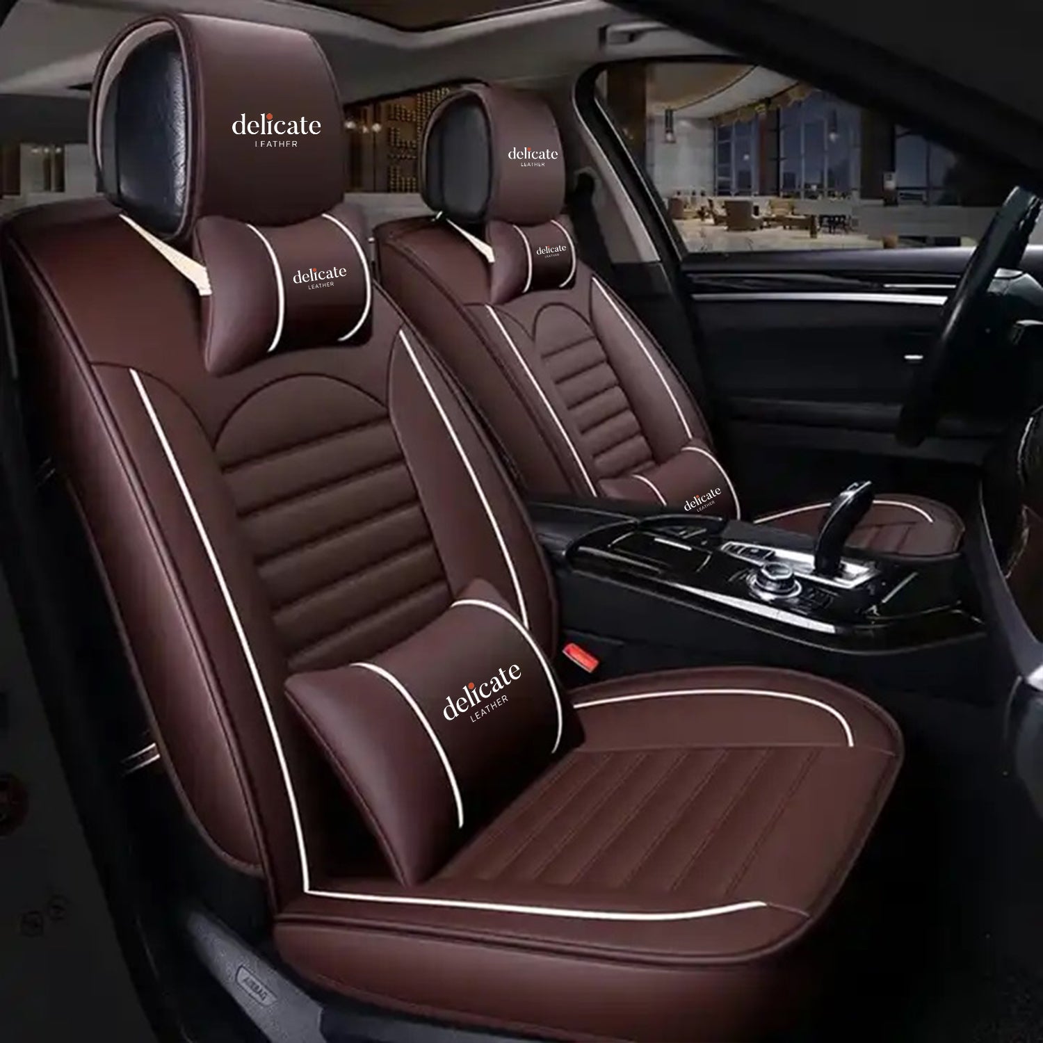 Delicate Leather Car Seat Cover Quality Universal PU leather 5d car seats cover - Delicate Leather