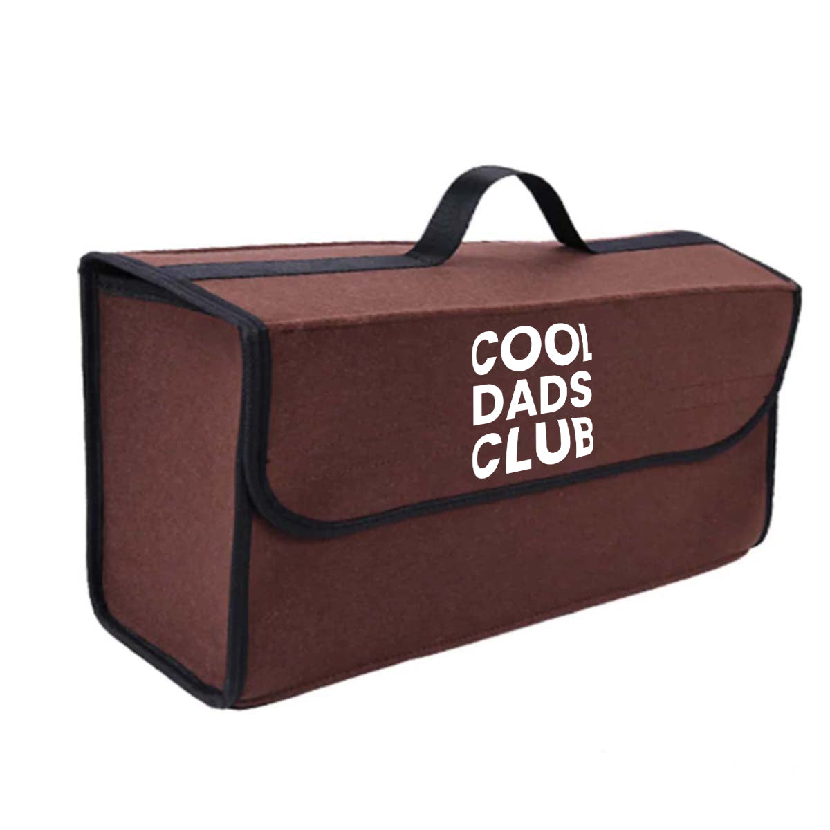 Cool Dads Club Soft Felt Car Bag Organizer Folding Car Storage Box Non Slip Fireproof Car Trunk Organizer, Custom For Your Cars, Father's Day Gift, Car Accessories - Delicate Leather