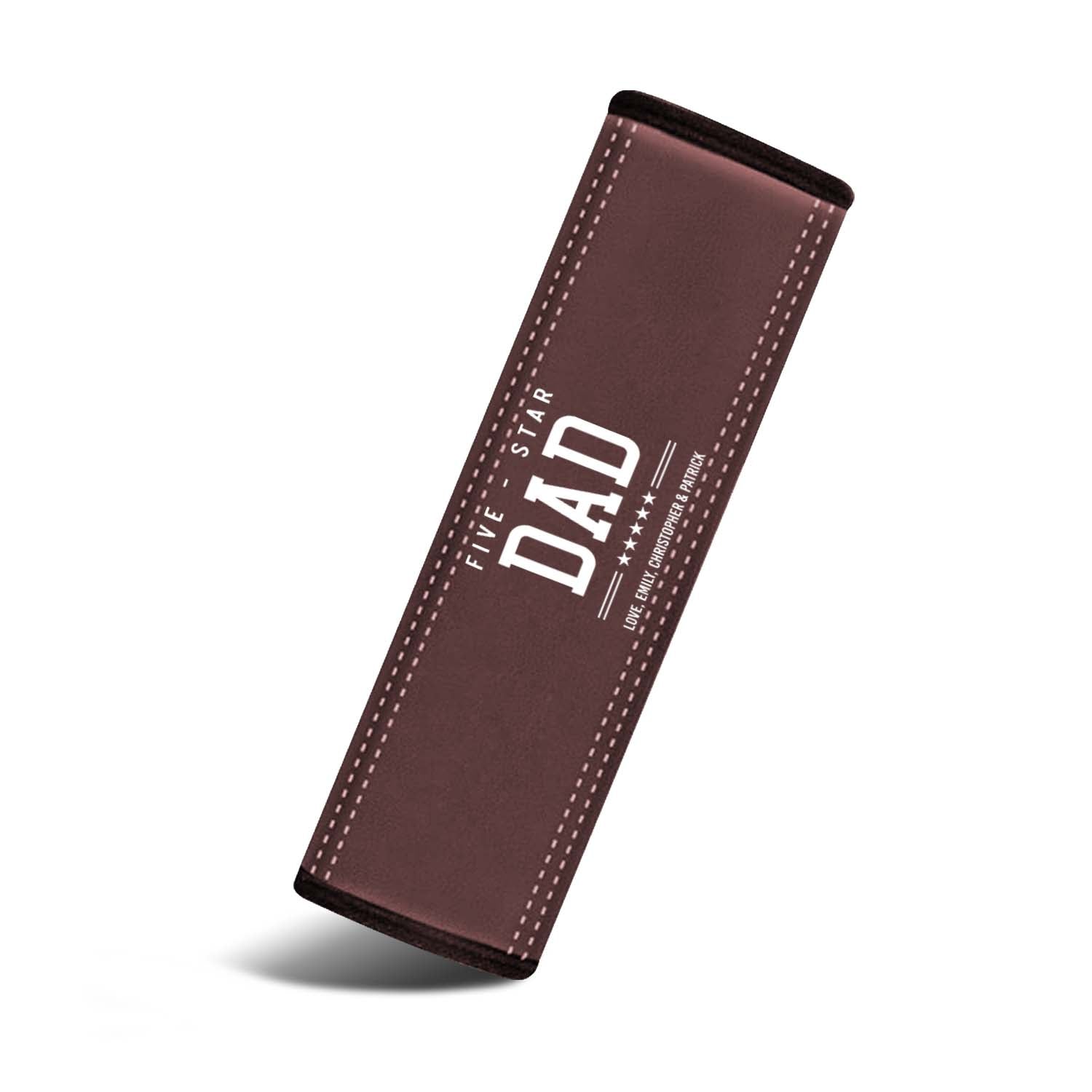 Personalized Car Seat Belt Covers (2PCS), Custom For Your Cars, Happy Father's Day, Microfiber Leather Seat Belt Shoulder Pads for More Comfortable Driving, Car Accessories, Gift for Daddy - Delicate Leather