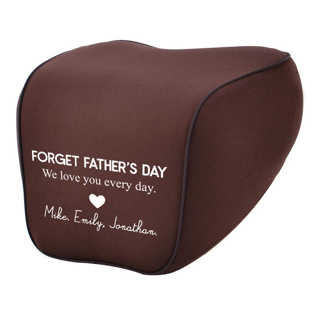 Personalized Lumbar Support Cushion for Car and Headrest Neck Pillow Kit, Happy Father's Day, Custom For Cars, Ergonomically Design for Car Seat, Car Accessories, Gift for Daddy - Delicate Leather