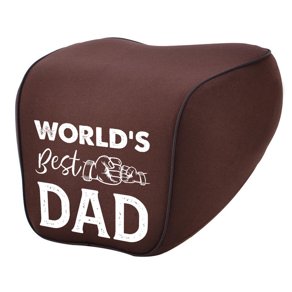World's Best Dad Lumbar Support Cushion for Car and Headrest Neck Pillow Kit, Custom For Cars, Ergonomically Design for Car Seat, Father's Day Gift, Car Accessories 05