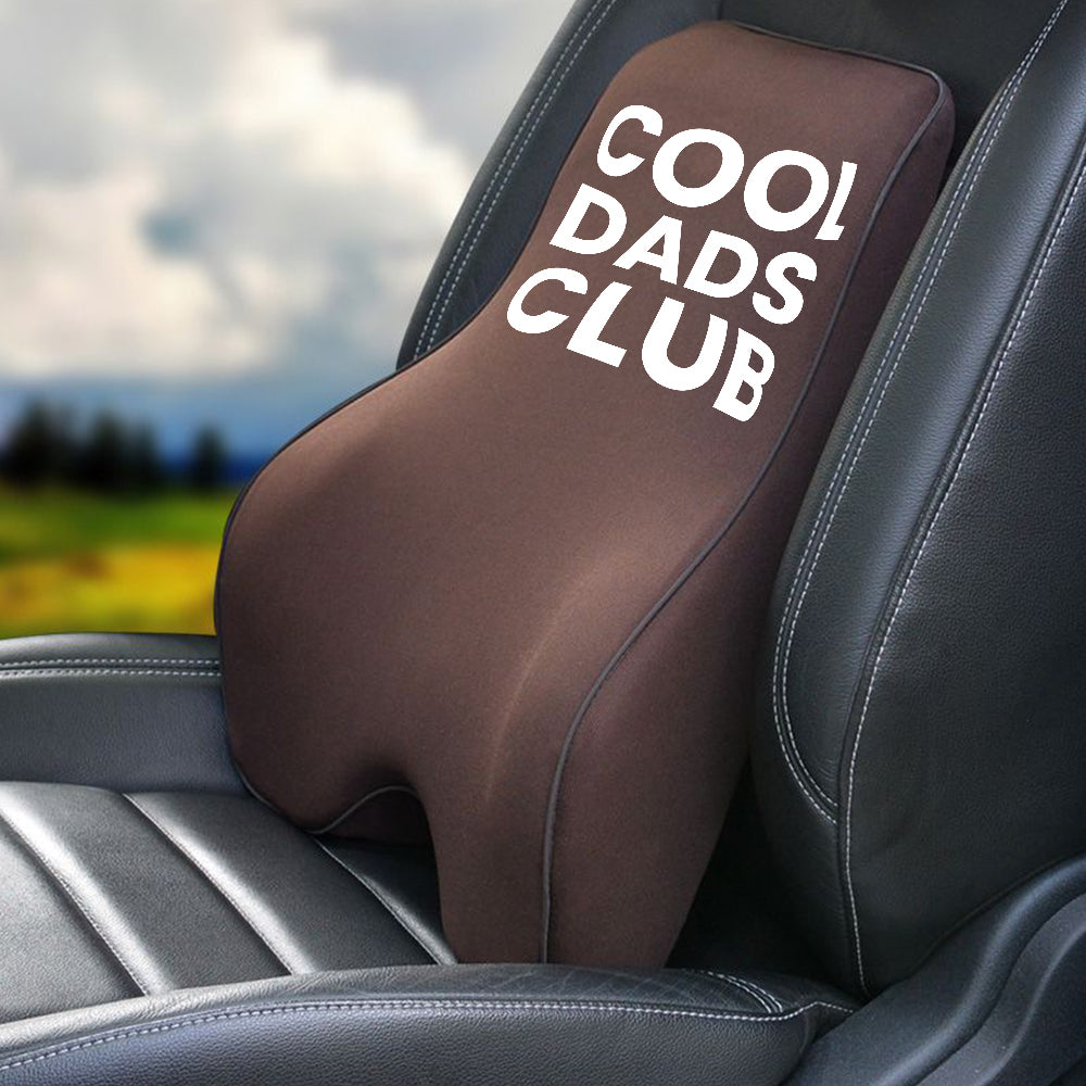 Cool Dads Club Lumbar Support Cushion for Car and Headrest Neck Pillow Kit, Custom For Cars, Ergonomically Design for Car Seat, Father's Day Gift, Car Accessories - Delicate Leather