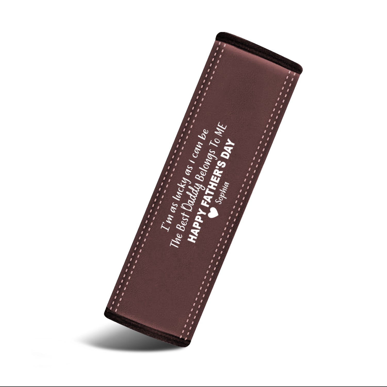 Personalized Car Seat Belt Covers (2PCS), Custom For Your Cars, Happy Father's Day, Microfiber Leather Seat Belt Shoulder Pads for More Comfortable Driving, Car Accessories, Gift for Daddy - Delicate Leather