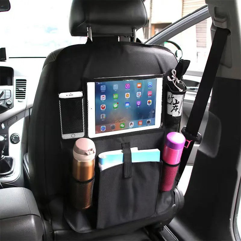 Car Backseat Organizer with Touch Screen Tablet Holder - Storage Pockets Cover Car Accessories, Custom Fit For Your Cars, Car Accessories - Delicate Leather