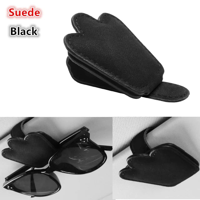 Premium Car Glasses Holder Case - Sunglasses and Eyeglasses Organizer for Car Sun Visor - Glasses Storage Solution - Delicate Leather