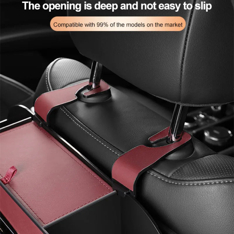 Car Multifunctional Leather Tissue Storage Box - Water Cup Holder and On-Board Seat Back Storage Bag, Custom Fit For Your Cars, Car Accessories - Delicate Leather