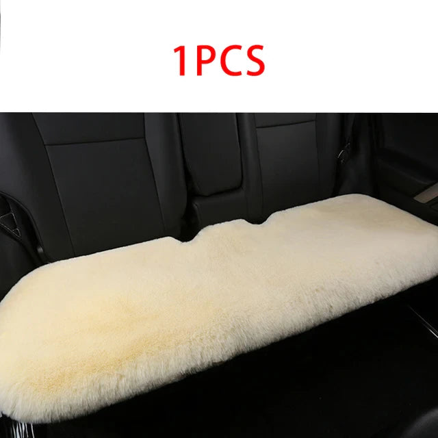 Plush Wool Fur Car Seat Covers -Winter Protection and Comfort for Your Vehicle's Interior - Delicate Leather